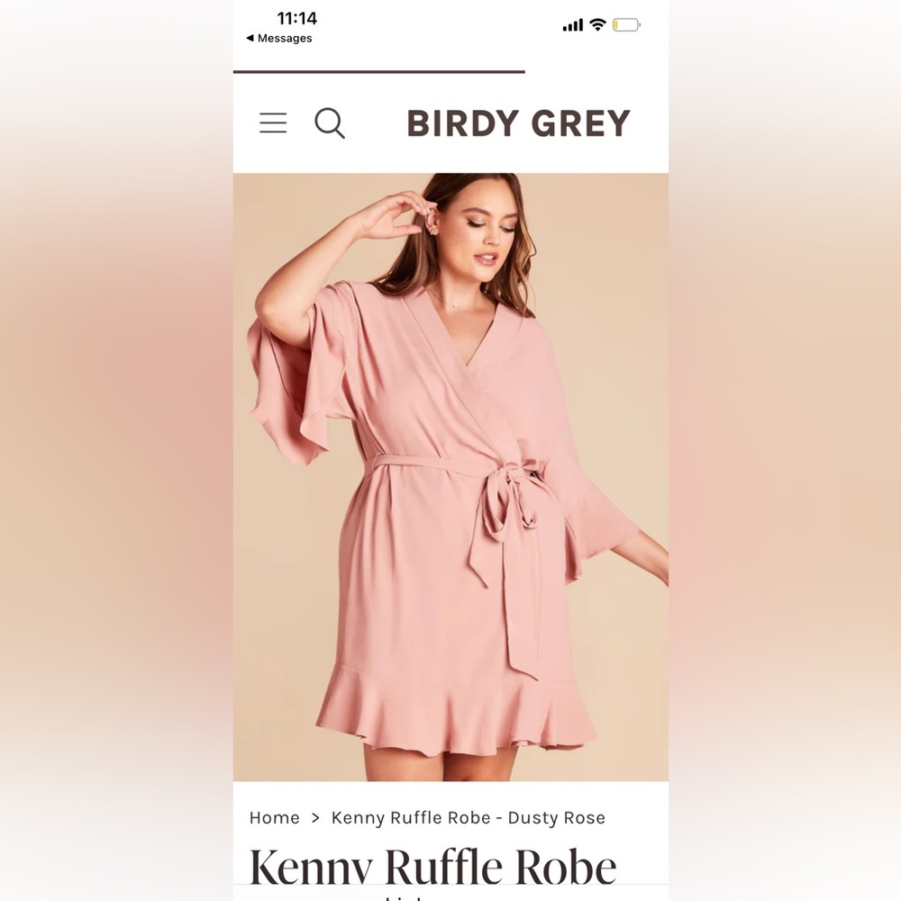 Birdy Grey robe  Dusty Rose Ruffle wrap size XL/XXL.